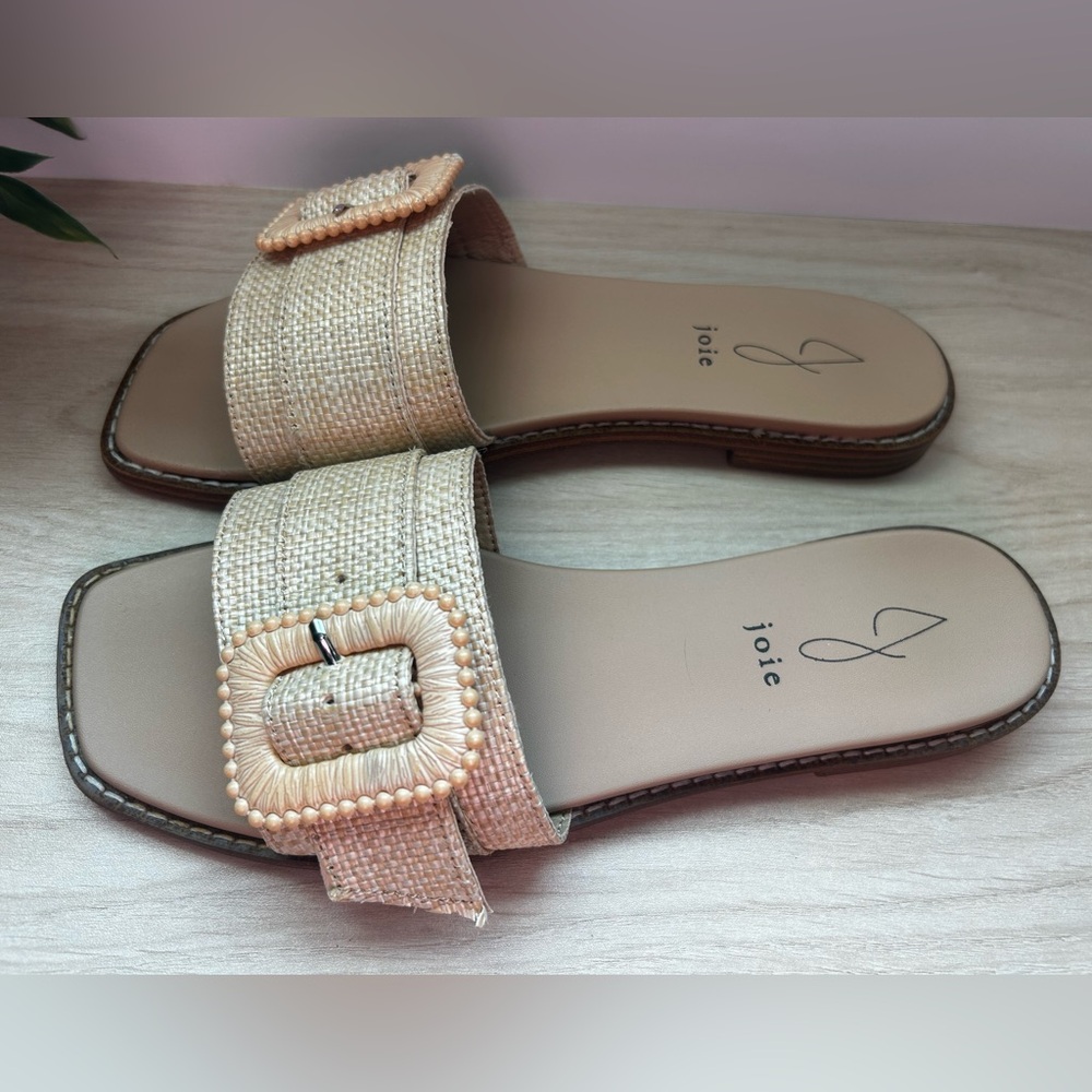 Joie Women's Freya Buckle Tan Slide Sandals - Picture 2 of 5